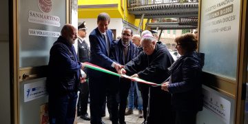 L'inaugurazione dell'ampliamento dei locali dell'emporio solidale di via vollusiano a Terni