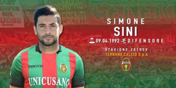 Simone Sini, uno dei nuovi centrali difensivi della Ternana