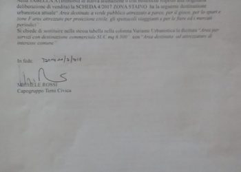 L'emendamento al DUP presentato da Michele Rossi