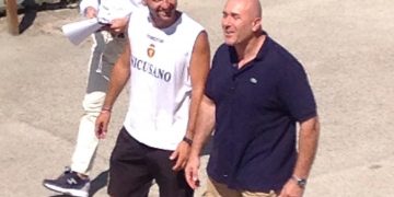 Stefano Bandecchi insieme a Fabio Gallo, escono dall’antistadio Taddei