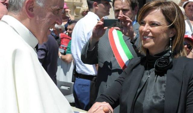 Francesca di Maolo con Papa Francesco