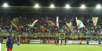 Tifosi rossoverdi a Rieti ( foto di A.Mirimao  da pagina fb Ternana Calcio )