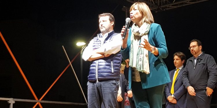 Matteo Salvini e Donatella Tesei