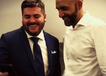 Thomas De Luca con il candidato alla guida della regione Vincenzo Bianconi