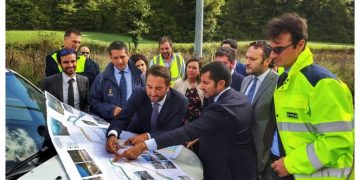 Giancarlo Cancelleri nel cantiere bloccato della Terni-Rieti