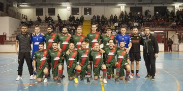 Il gruppo dei rossoverdi che hanno vinto il Derby
( foto Marco Terzo )