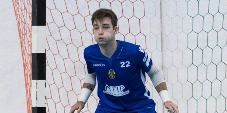 Il giovane portiere rossoverde Fagotti, grande protagonista nella partita contro il Ponte San Lorenzo