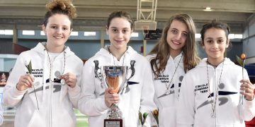 Le ragazze del Circolo della Scherma di Terni ( foto Trifiletti/Bizzi )