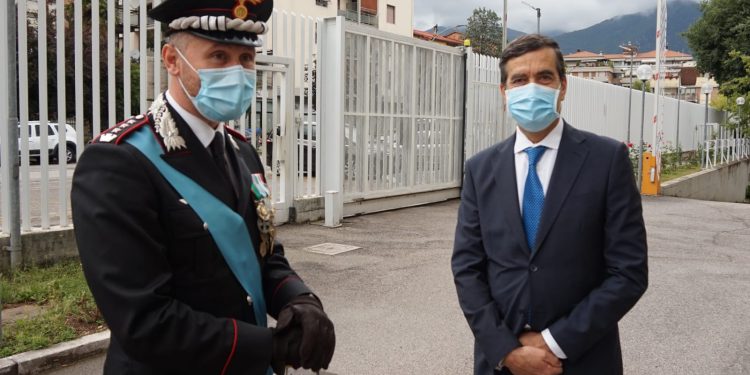 Il prefetto di Terni Emilio Dario Sensi con il comandante dei carabinieri di Terni David Rossi.