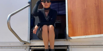 LUISA RANIERI SUL SET DI LOLITA LOBOSCO