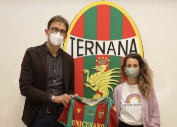 Nella foto Cristina Coletta e Paolo Tagliavento, vice presidente Ternana Calcio ( Foto A. Mirimao )