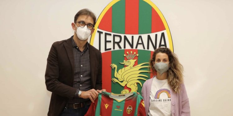 Nella foto Cristina Coletta e Paolo Tagliavento, vice presidente Ternana Calcio ( Foto A. Mirimao )