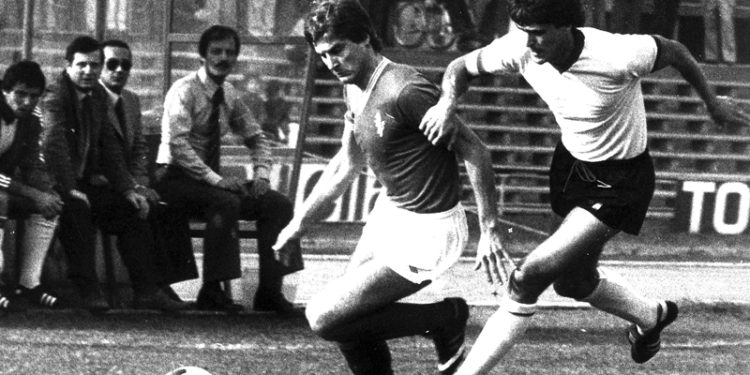 Nella foto, Pietro Biagini, autore del gol del successo della stagione 76/77