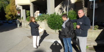 Marco Mercuri durante una protesta contro la chiusura dell'Ospedale di Narni