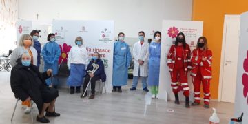 Il team che ha proceduto alla vaccinazione