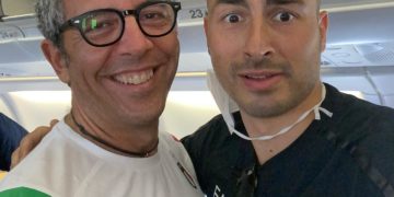 Alessio Foconi a dx nella foto, con il maestro Filippo Romagnoli