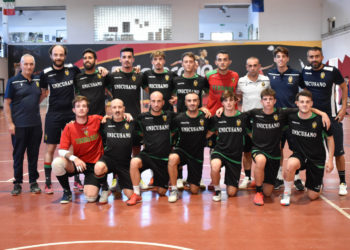 La Futsal Ternana prima della partita con la Todis Lido Ostia ( foto Michele Pettorossi )