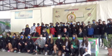 i ragazzi/e e lo staff tecnico della nazionale azzurra di pattinaggio