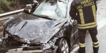 L'INCIDENTE  LUNGO LA E-45 A DERUTA