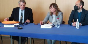 Donatella Tesei con il presidente di SASE, Stefano Panato