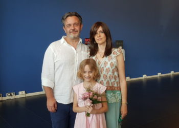 Carolina Michelangeli con i genitori Cristiano  e Paola