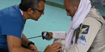 Alessio Foconi con il maestro Romagnoli
