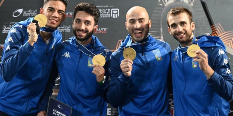 Fioretto maschile Italia medaglia d'oro ai mondiali de Il Cairo