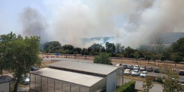 Il fumo visto dalla zona industrial