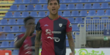 NICOLAS VIOLA, AUTORE DEL GOL DEL 3-2 DEL CAGLIARI CONTRO IL PERUGIA