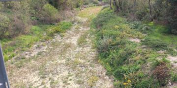 Torrente Aia completamente in secca