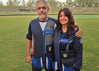 Aldo Camiciola con la figlia Silvia, anch'essa atleta di livello