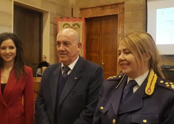 IL vice prefetto Raffaela Palma, il prefetto Giovanni Bruno e la comandante della polizia stradale Luciana Giorgi