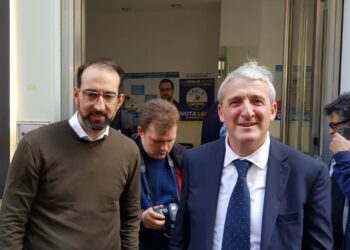 L'onorevole Virginio Caparvi (Lega) con il candidato sindaco di Terni del centrodestra, Orlando Masselli