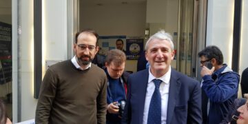 L'onorevole Virginio Caparvi (Lega) con il candidato sindaco di Terni del centrodestra, Orlando Masselli