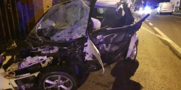 LA SMART CONDOTTA DA MANUEL GALEAZZI , DOPO L'INCIDENTE