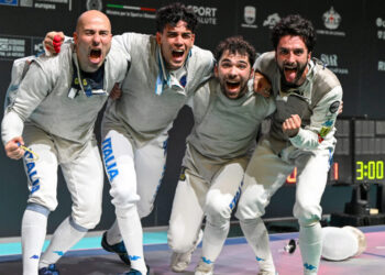 Genova 14-19 June 2025. 
European Championships
In photo:   6 day    FM TEAM    
Final GOLD BIANCHI Guillaume
FOCONI Alessio
MACCHI Filippo
MARINI Tommaso Photo BizziTeam