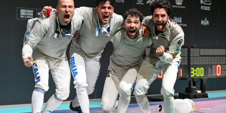 Genova 14-19 June 2025. 
European Championships
In photo:   6 day    FM TEAM    
Final GOLD BIANCHI Guillaume
FOCONI Alessio
MACCHI Filippo
MARINI Tommaso Photo BizziTeam