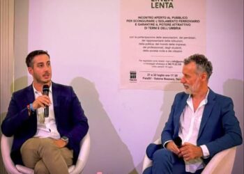 Sauro Pellerucci con un suo ospite l'assessore alla mobilità di Narni, Luca Tramini
