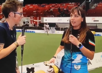 Federica Grilli intervistata dopo la vittoria al mondiale