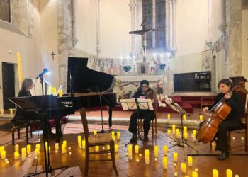 Francesco Morettini, Harumi Ota e Paola Trapè nella Chiesa di S. Francesco a Sangemini