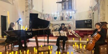Francesco Morettini, Harumi Ota e Paola Trapè nella Chiesa di S. Francesco a San Gemini
