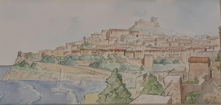 Scorcio di Narni immaginato dall'artista Michele Rubini