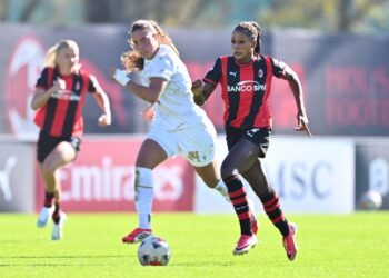 MILAN, ITALY - OCTOBER 24: Mawa Sesay of AC Milan in action during the Serie A Women match between AC Milan and Ternana Calcio at Vismara PUMA House of Football on October 24, 2026 in Milan, Italy.  (Photo by Marco Mantovani/AC Milan via Getty Images)